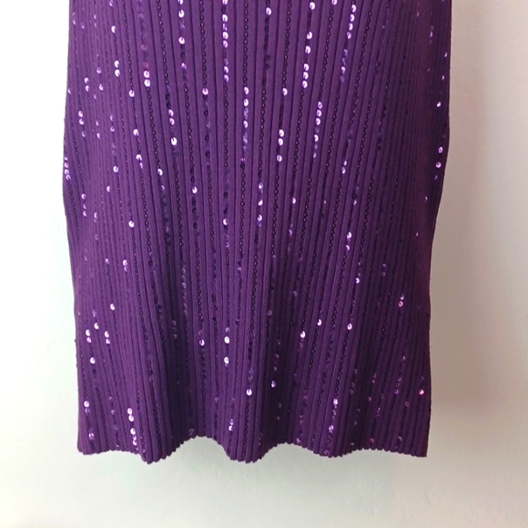 ❤️Bundle Only❤️ HILLARD & HANSON Purple Sequin Sparkly Knit Tank - Picture 9 of 11